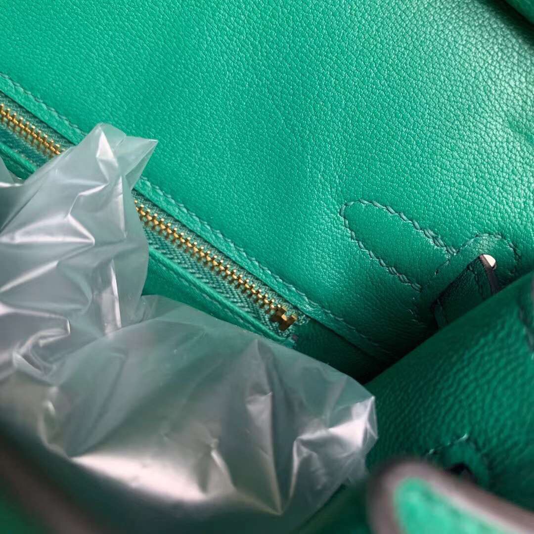 Hermes Birkin 25CM Swift Leather Handbag Green